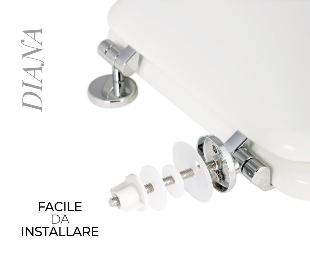 Sedile per WC modello DIANA - Misure 35,1x46,30 cm.