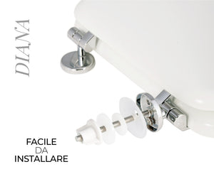 Sedile per WC modello DIANA - Misure 35,1x46,30 cm.