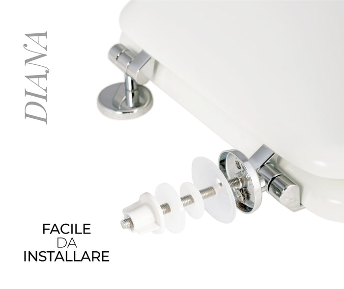 Sedile per WC modello DIANA - Misure 35,1x46,30 cm.