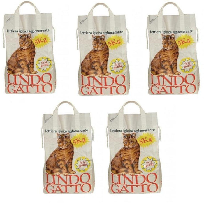 Multipack da 5 lettiere igieniche agglomeranti per gatti confezione da 5 kg ciascuna