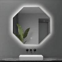 Specchio 5 mm ottagonale retroilluminato a filo led interruttore touch *** misure 80x80 cm, tonalità dimmerabile 270...
