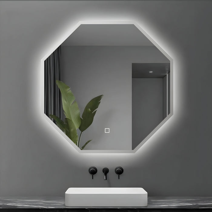 Specchio 5 mm ottagonale retroilluminato a filo led interruttore touch *** misure 80x80 cm, tonalità dimmerabile 270...