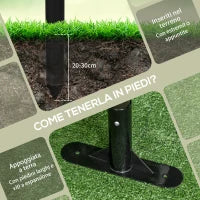 Recinzione Divisorio da Giardino Modulabile Autoportante in Acciaio, 93x22x150 cm, Marrone