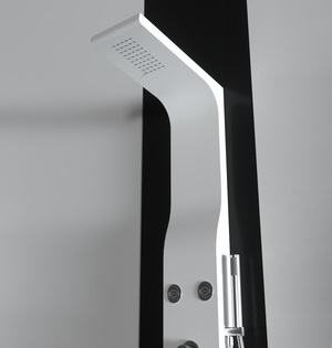 Pannello doccia idromassaggio in ABS verniciato a polvere finitura bianco opaco