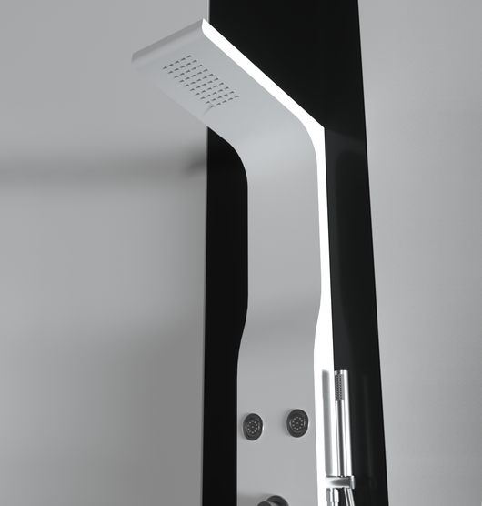 Pannello doccia idromassaggio in ABS verniciato a polvere finitura bianco opaco