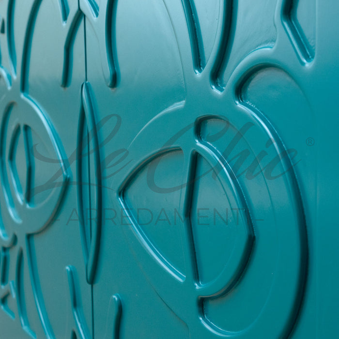 Mobile moderno sospeso Luxury verde smeraldo - 120 cm, Specchiera con applicco