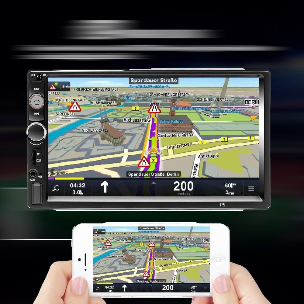 7" Autoradio 2 DIN Touch Screen Stereo Bluetooth AUX USB FM TF EC-7020