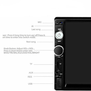 7" Autoradio 2 DIN Touch Screen Stereo Bluetooth AUX USB FM TF EC-7020