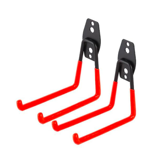 Set Square Medium - 7 ganci da garage per carichi pesanti, ganci da parete forma squadrata 13x13 cm, doppio braccio antiscivolo