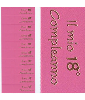 70 Bigliettini Bomboniere 18°compleanno Diciottanni Auguri Stampabili Pretagliati Fucsia         