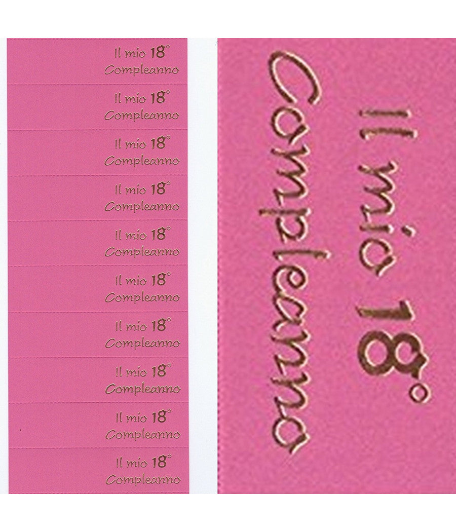 70 Bigliettini Bomboniere 18°compleanno Diciottanni Auguri Stampabili Pretagliati Fucsia         