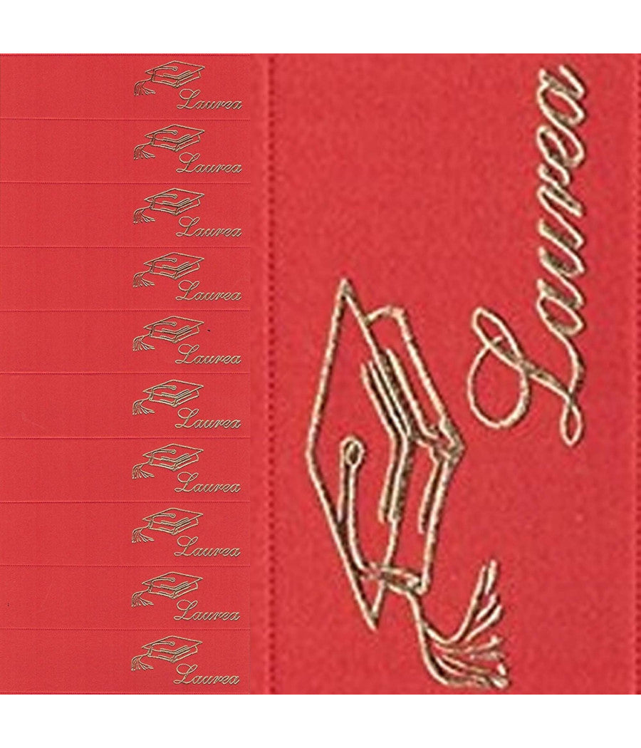 70 Bigliettini Bomboniere Laurea Rosso Pergamena Stampabili Pretagliati Confetti         