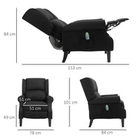Easycomfort Poltrona Relax Massaggiante Reclinabile con Telecomando, 78x83x101cm, Nero