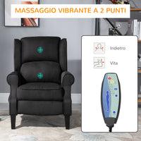 Easycomfort Poltrona Relax Massaggiante Reclinabile con Telecomando, 78x83x101cm, Nero