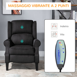 Easycomfort Poltrona Relax Massaggiante Reclinabile con Telecomando, 78x83x101cm, Nero