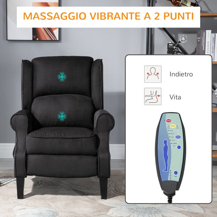 Easycomfort Poltrona Relax Massaggiante Reclinabile con Telecomando, 78x83x101cm, Nero