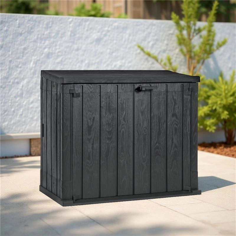 BAULE DA GIARDINO, CONTENITORE DA INTERNO O ESTERNO PORTA-ATREZZI UV RESISTENTE - FOREST GREEN 129,8X74,5X111H CM