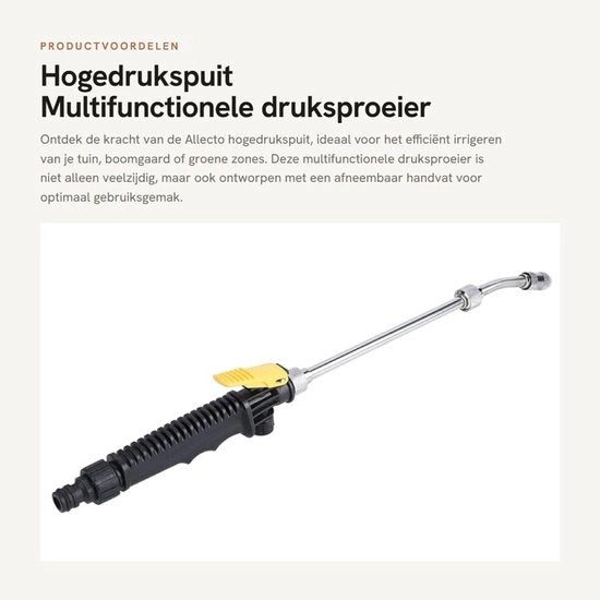 Doppio funzionale getto ad alta pressione regolabile 48cm - Spremiere multifunzionali per giardino - Bocchetta di irrigazione - Manico rimovibile - Pressione dell'acqua 5-10kg