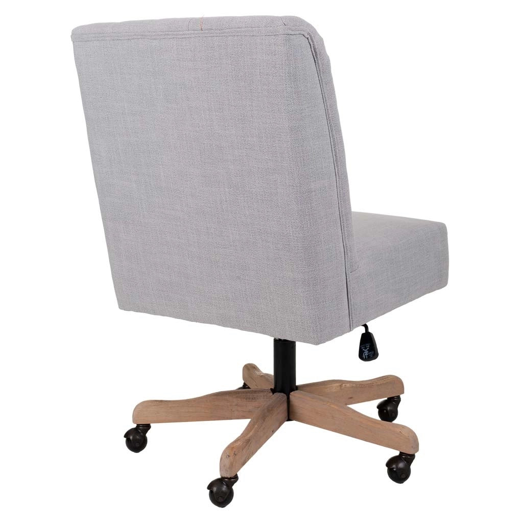 Sedia imbottita con ruote grigie 54x43x104h