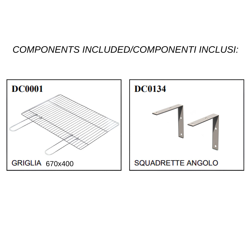 Sarom barbecue luxor 159 x 72 x 161,5 cm pietra ricostruita con tavolo laterale