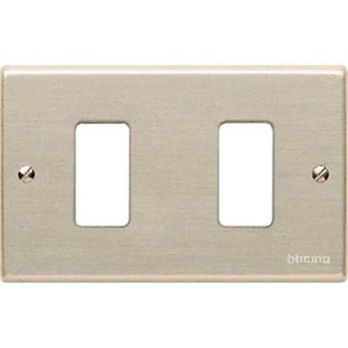 MAGIC - PLACCA 2 POSTI IN ALLUMINIO ANODIZZATO - FISSAGGIO CON VITI SU SUPPORTO 503R