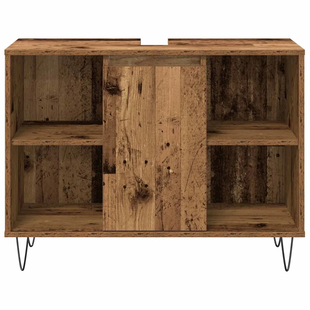 Set di mobili per il bagno con lo scaffale 3 pcs Legno vecchio 3378507