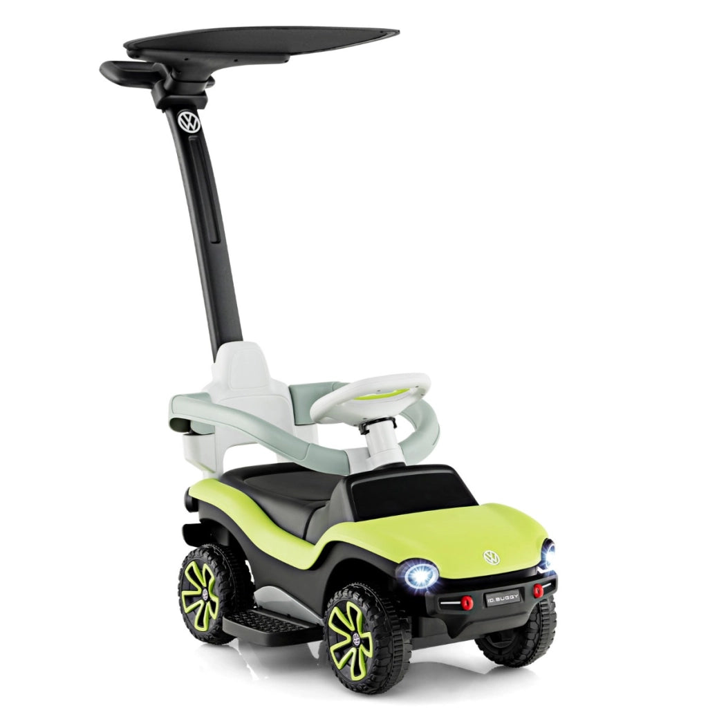 Auto a spinta con licenza Volkswagen, Macchina per bambini con maniglione regolabile parasole musica clacson Verde-Biciclette e tricicli