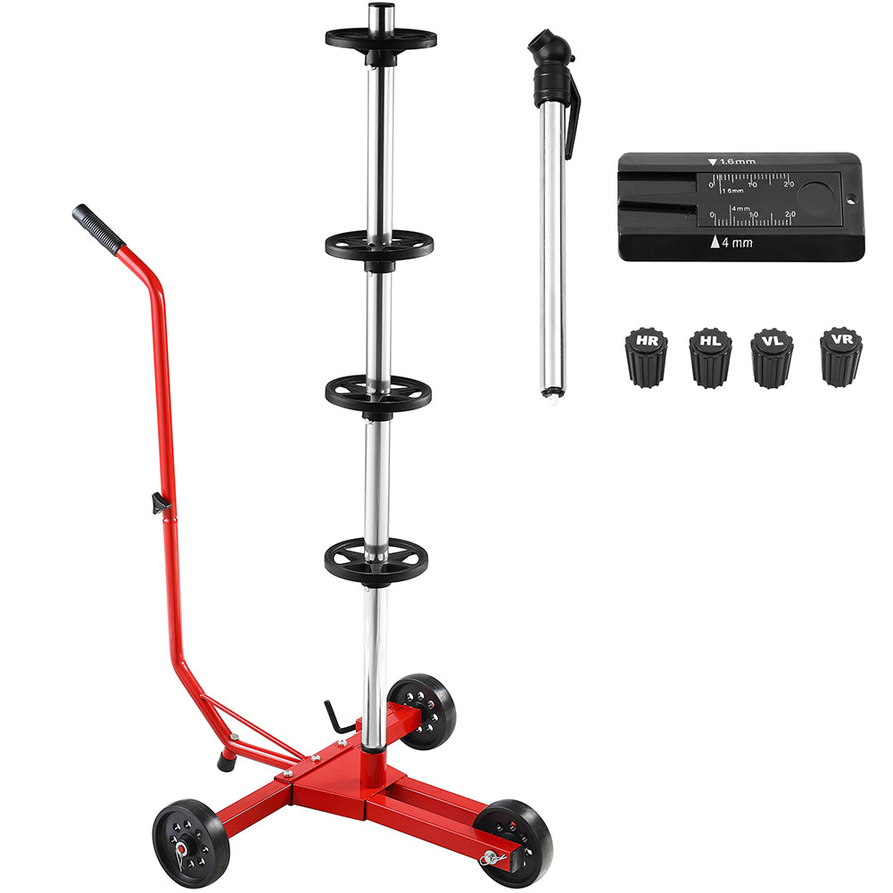 Albero Asta Porta Pneumatici in Ferro con Carrello Ruote Salvaspazio 4 Scomparti