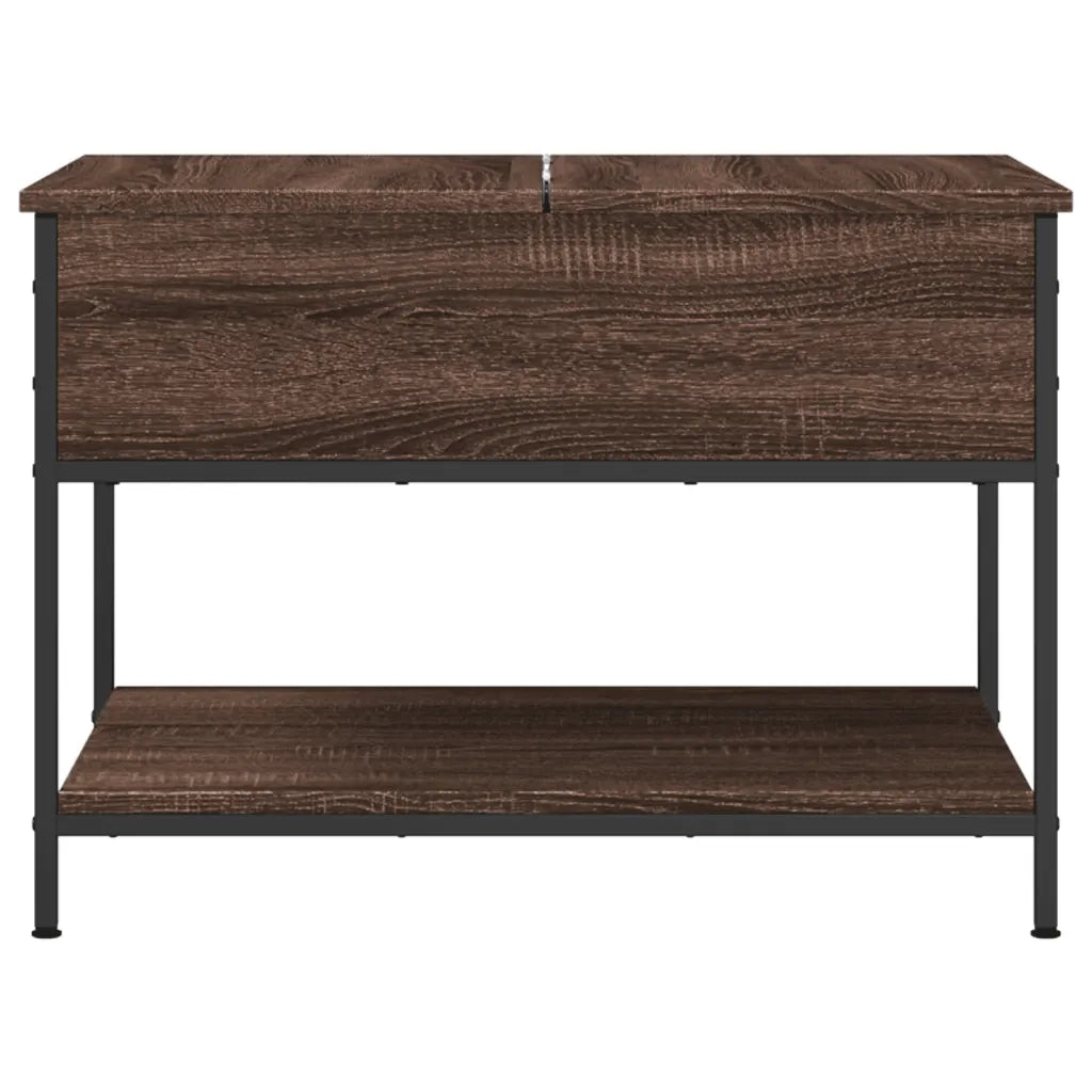 Tavolino Salotto Rovere Marrone 70x50x50cm Multistrato Metallo