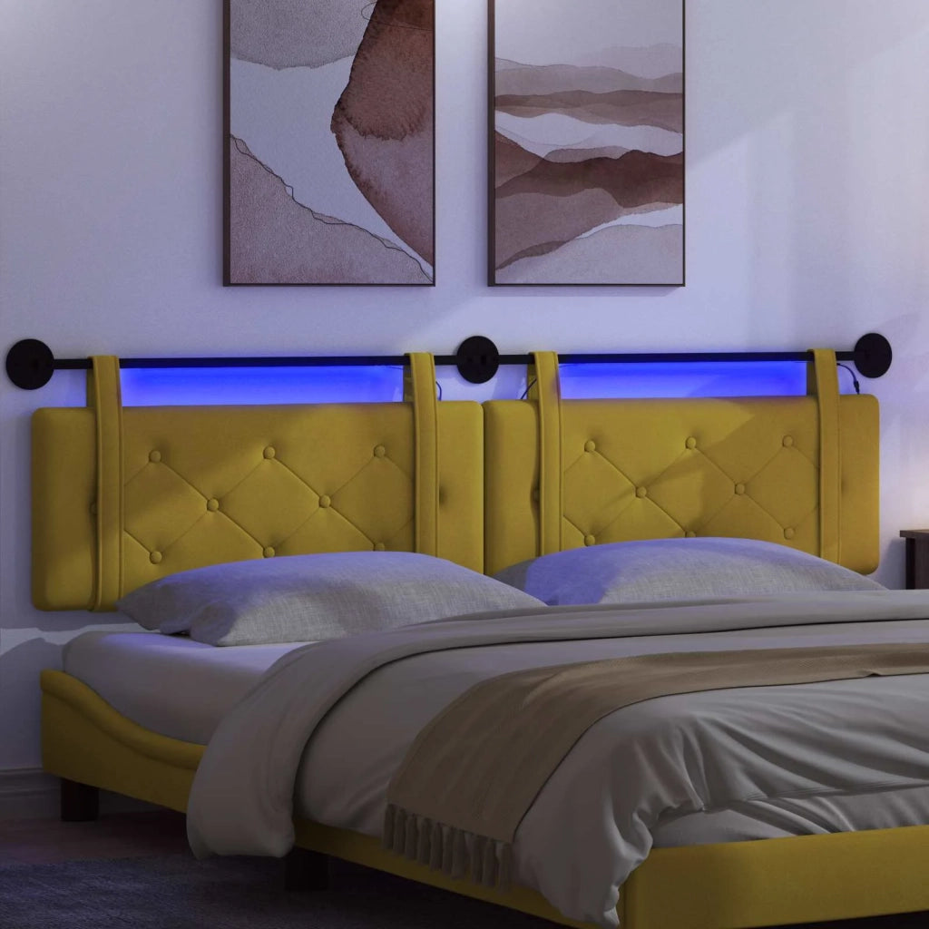Testiera sospesa Con luce LED Giallo Velluto