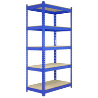10 Scaffali in Acciaio Senza Bulloni Q-Rax Blu Larghi 90cm per Magazzino e Box