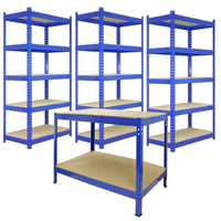 Scaffali da Garage Q-Rax ad Incastro Scaffalature da Officina Magazzino - Blu