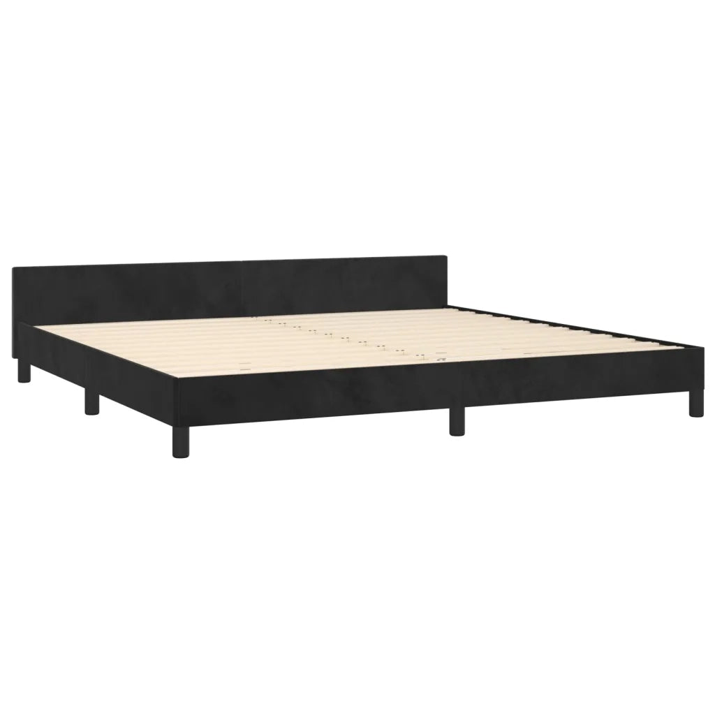 Giroletto senza Materasso Nero 200x200 cm in Velluto 3125716