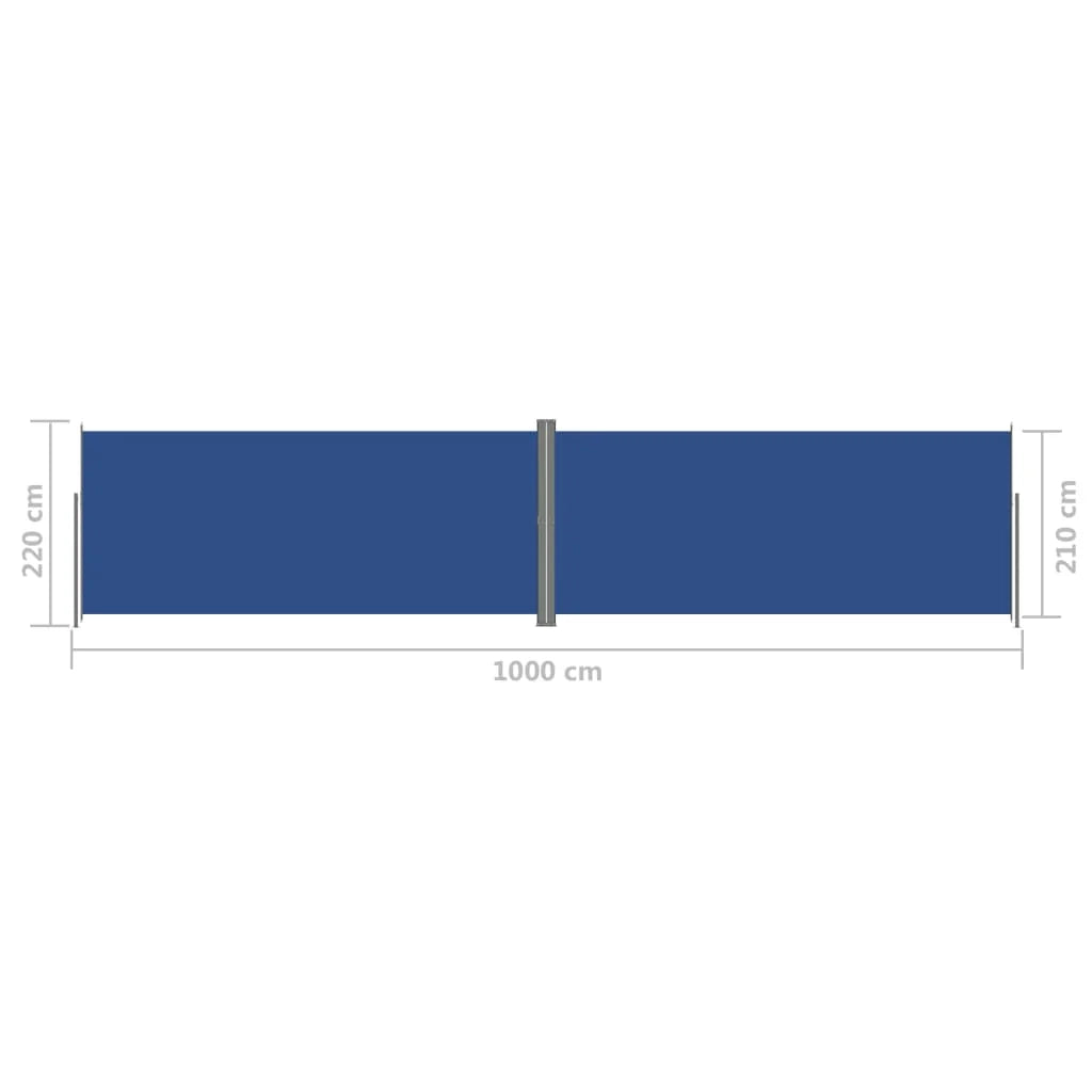 Tenda da sole laterale retrattile/schermo privacy per patio giardino terrazza balcone schermo blu 220 x 1000 cm 02_0007149