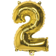 Trade Shop - Palloncino Numero 2 Oro 35cm Elio Decorazione Compleanno Party Festa -