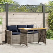 Set da Pranzo da Giardino 2 pz con Cuscini in Polyrattan Grigio 366339
