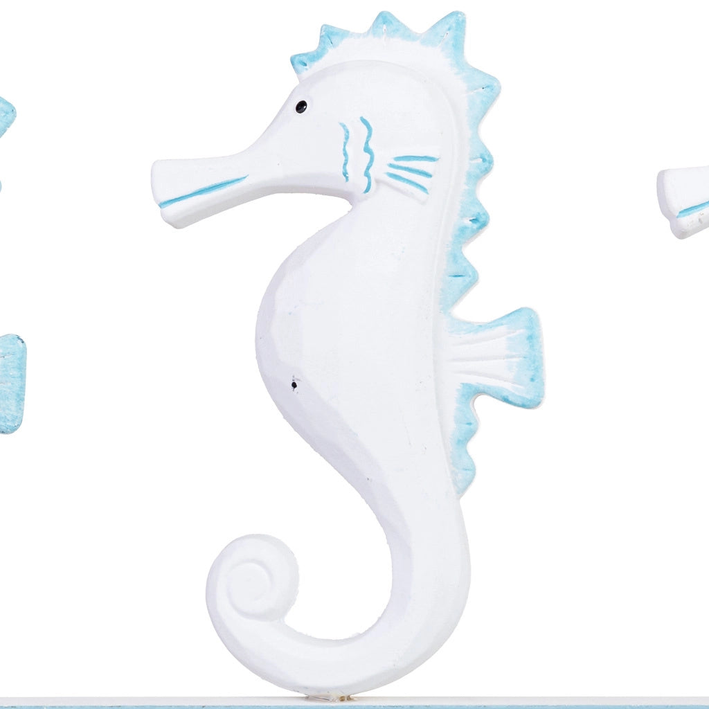 Appendiabiti parete legno 3 ganci bianco 34x5x28h cm
