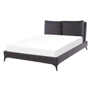 Letto imbottito moderno in ciniglia di colore grigio scuro 140 x 200 cm moderno elegante