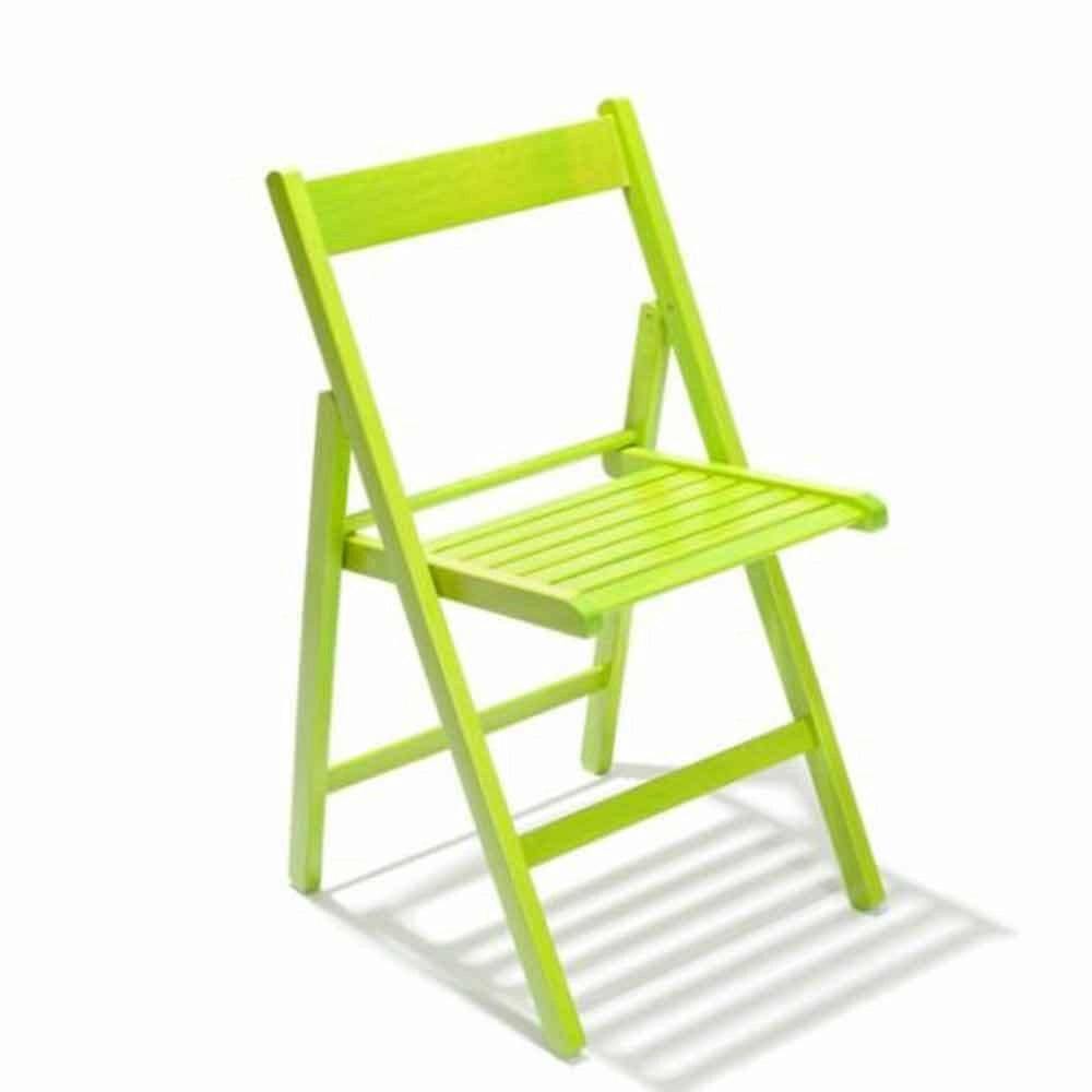 Sedia pieghevole salvaspazio in legno di faggio verde bar casa pub mare giardino