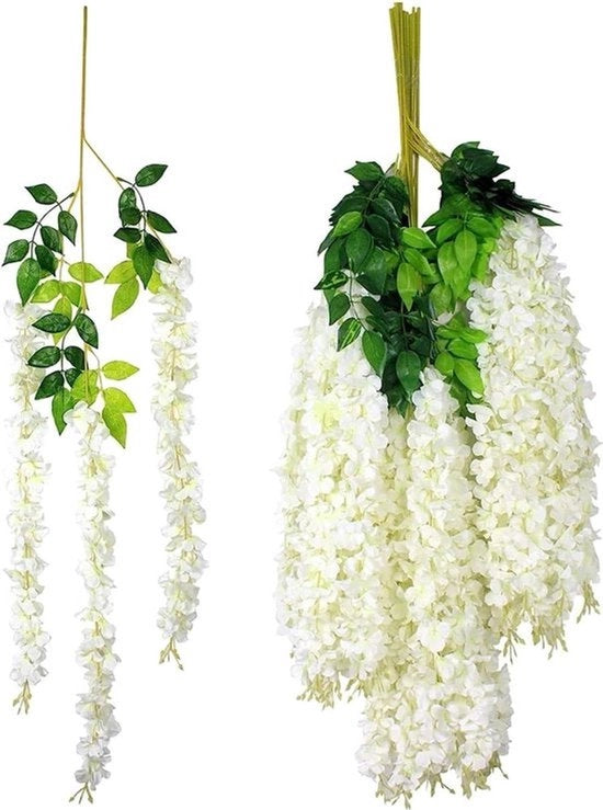 Decorazione floreale finta - 12 pezzi - decorazione floreale simulata - arredamento per casa matrimoni feste giardino - bianco