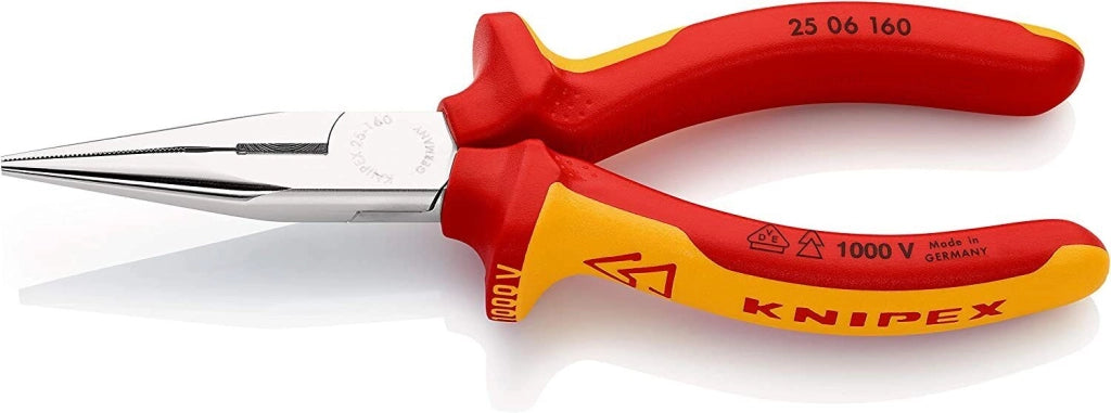 Knipex 25 06 160 Pinza a becchi piatti con tronchese Lunghezza 160 mm Peso 146 g colore Arancione Rosso