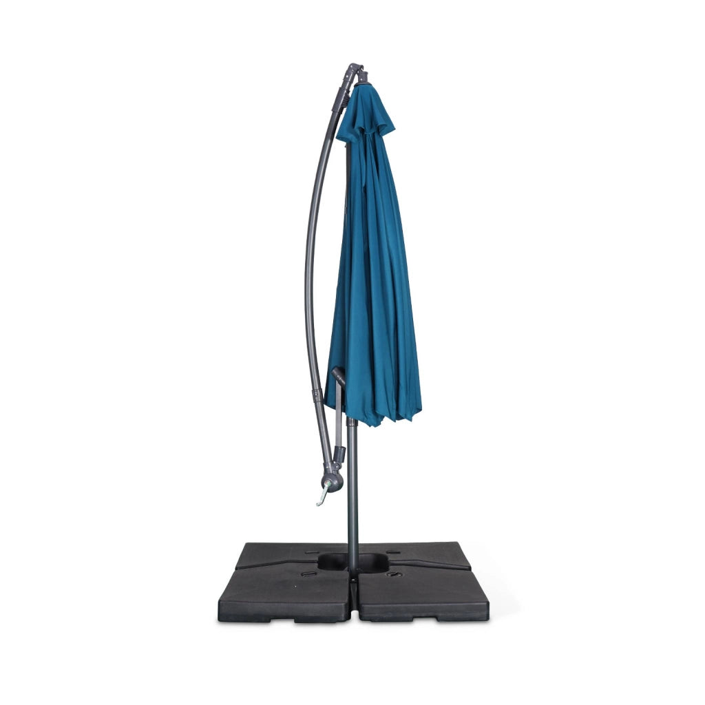 Ombrellone rotondo decentrato 3m, blu