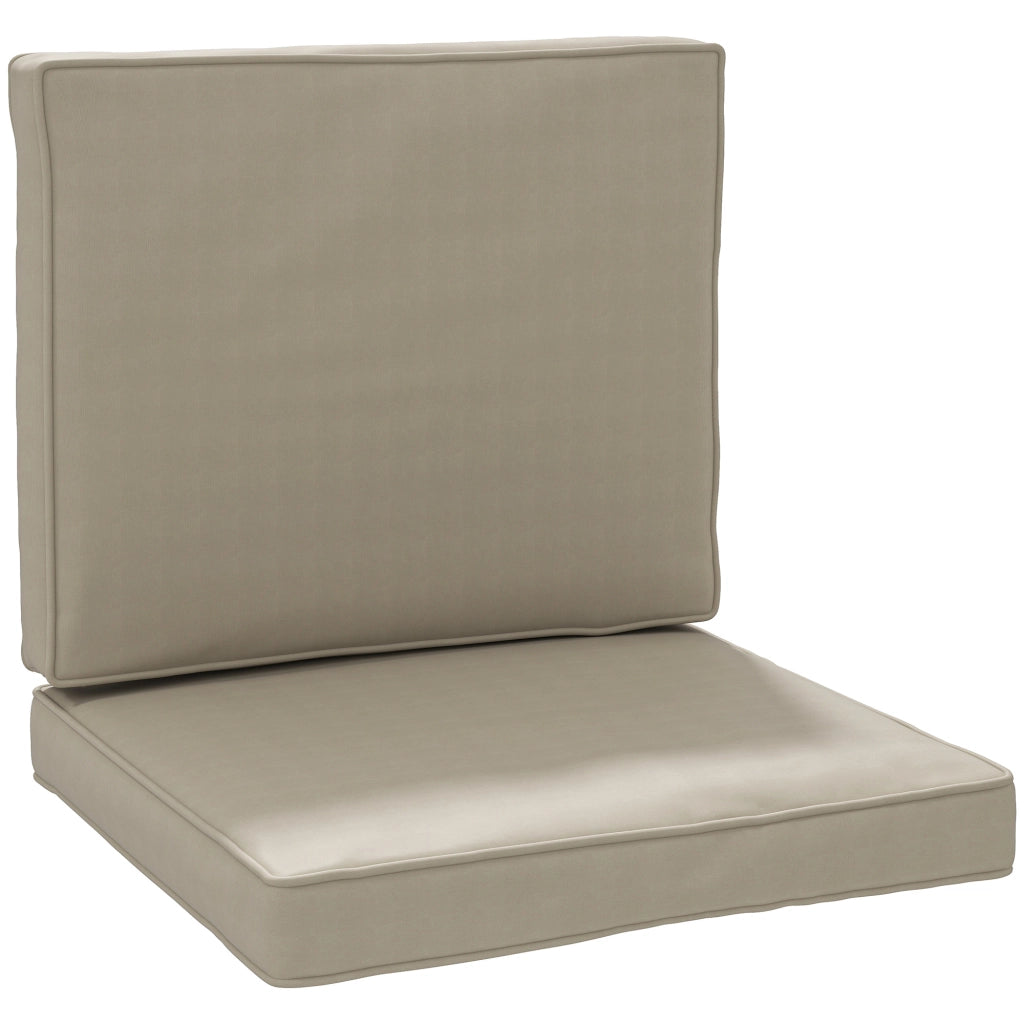 Cuscini per Poltrona da Giardino ¨C zephmum ¨C 56x52/56x46 cm, Kaki, Poliestere, Detersibili