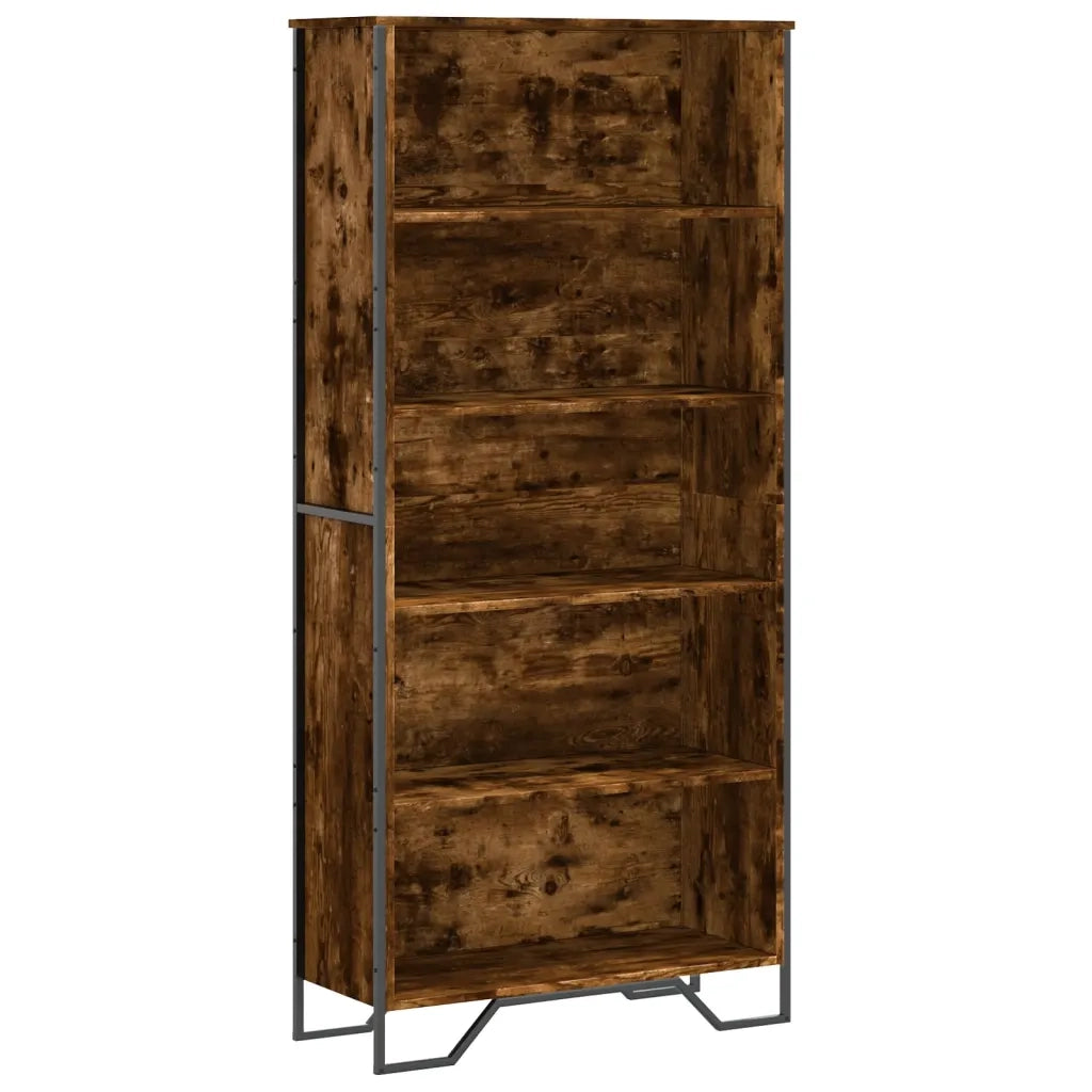 Libreria-Scaffale per Libri-Mobile di Stoccaggio Rovere Fumo 80x31x169 cm in Truciolato
