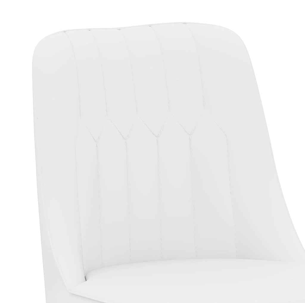Set 2 sgabelli bar regolabili e girevoli 360° in PU bianco e metallo argento HAVRYA