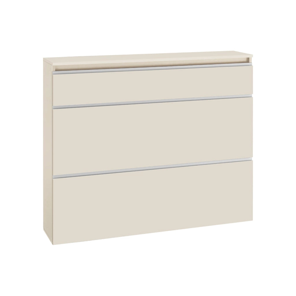 Mobile Portascarpe Marconi, Scarpiera 16 Paia Made in Italy, 120x26.5x108h cm Beige