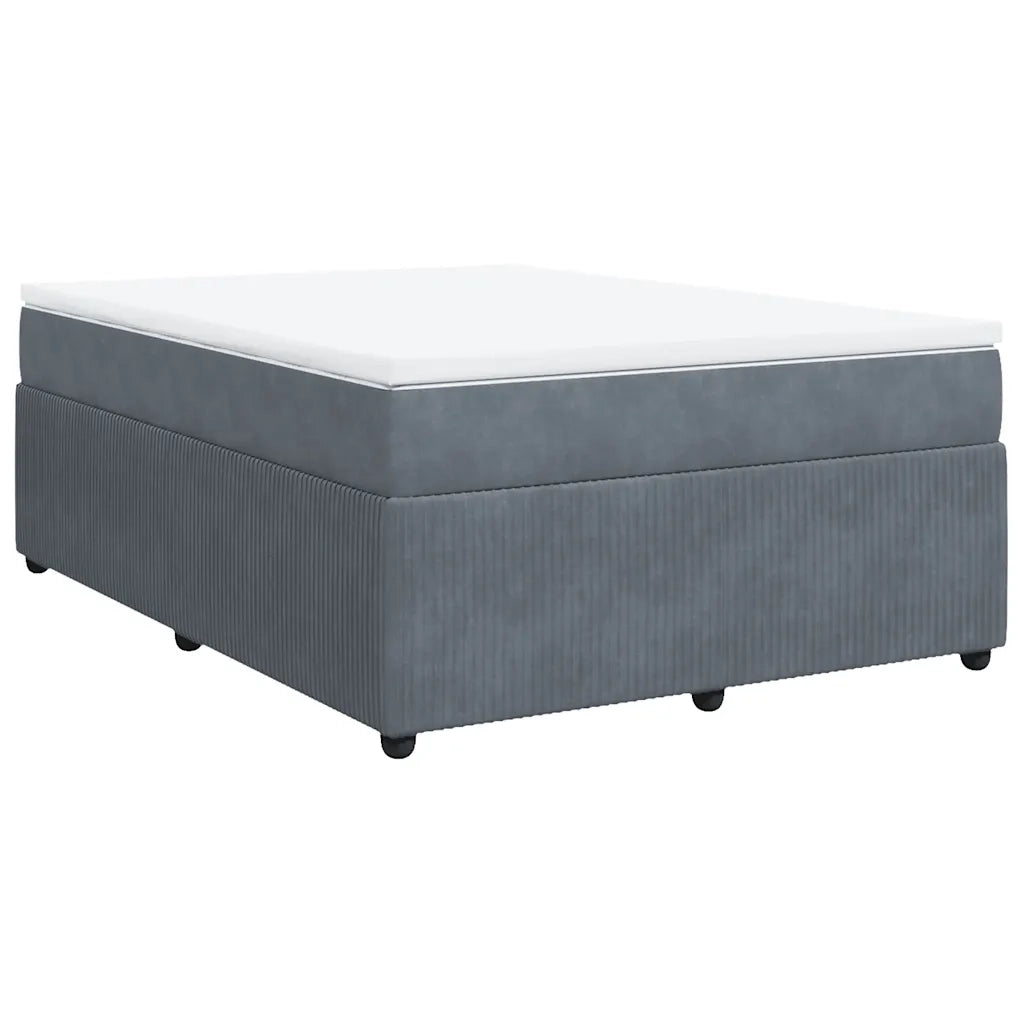 Giroletto a Molle con Materasso Grigio Scuro 140x190 cm Velluto 3285639