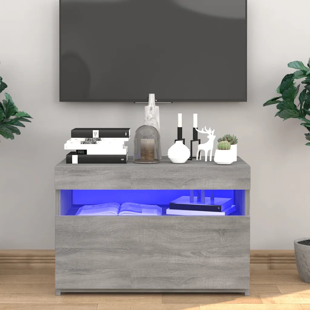 Mobile Porta TV con Luci LED-Mobile per TV-Credenza TV Grigio Sonoma 60x35x40 cm