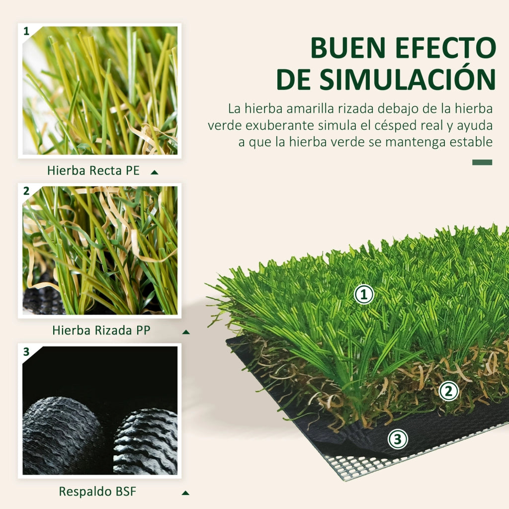 Tappeto Erba Sintetica 3x1 m ¨C zephmum ¨C Verde 25mm per Giardino