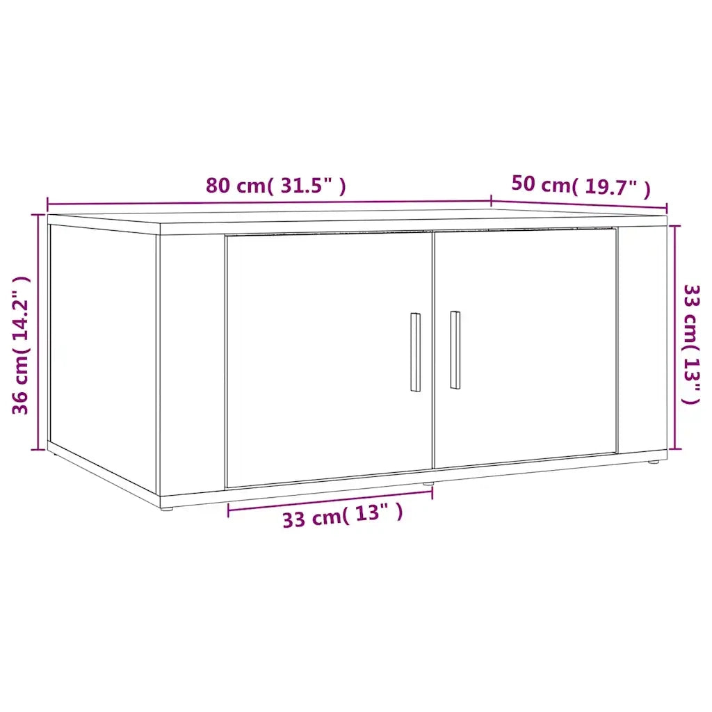 Tavolino da Salotto Rovere Sonoma 80x50x36 cm Legno Multistrato 816515